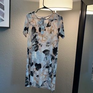 Calvin Klein Short Sleeve Shirt Neutral Floral Size S